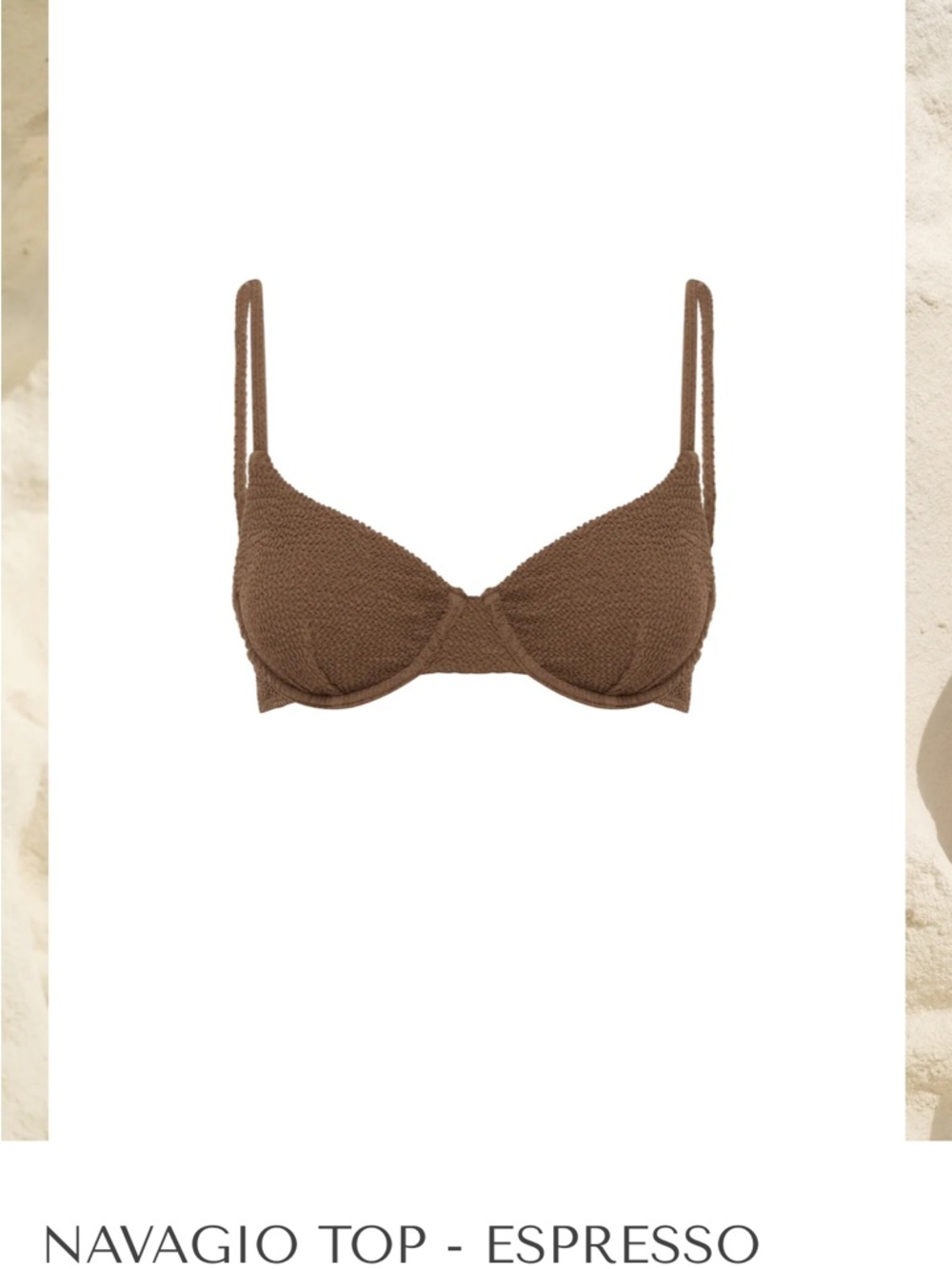 Somerfield Swim Navagio Espresso Underwire Bikini Top